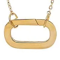 Chunky Paperclip Toggle Charm Necklace 14K