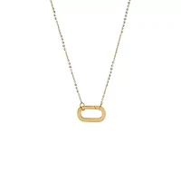 Chunky Paperclip Toggle Charm Necklace 14K
