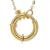 Chunky Toggle Lock Charm Necklace 14K