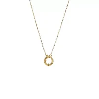 Chunky Toggle Lock Charm Necklace 14K