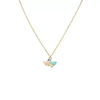 Kids Pastel Butterfly Necklace 14K
