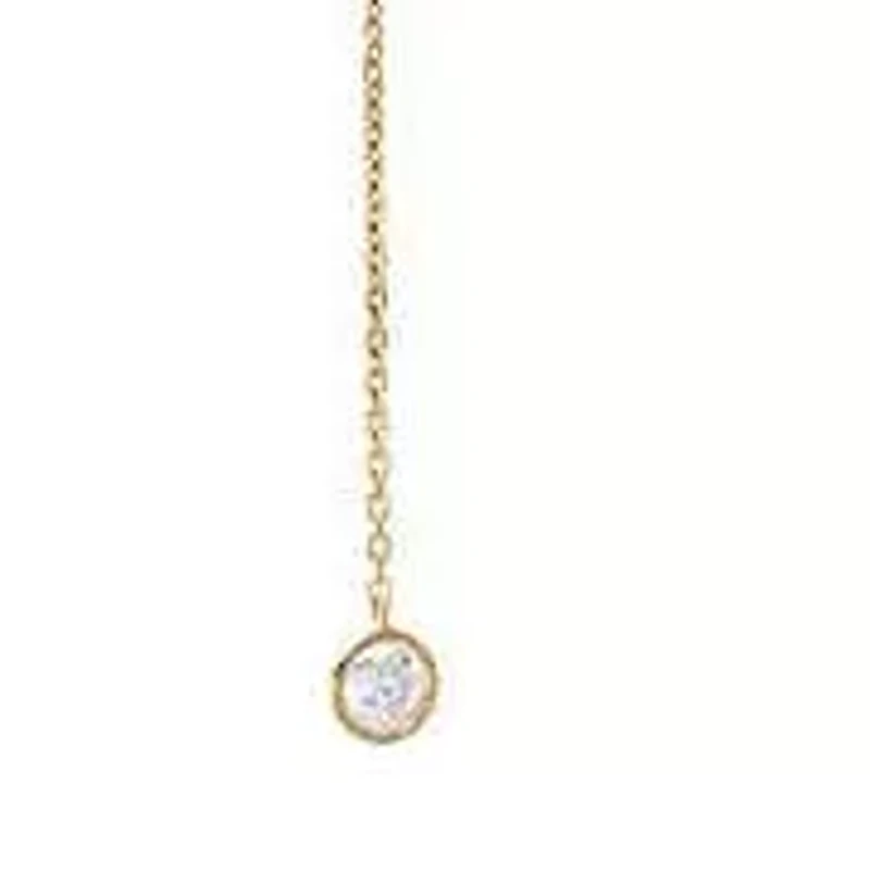 Mariner & Dangling Bezel Lariat Necklace 14K