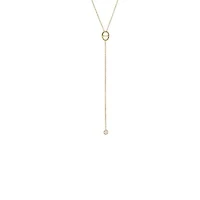 Mariner & Dangling Bezel Lariat Necklace 14K
