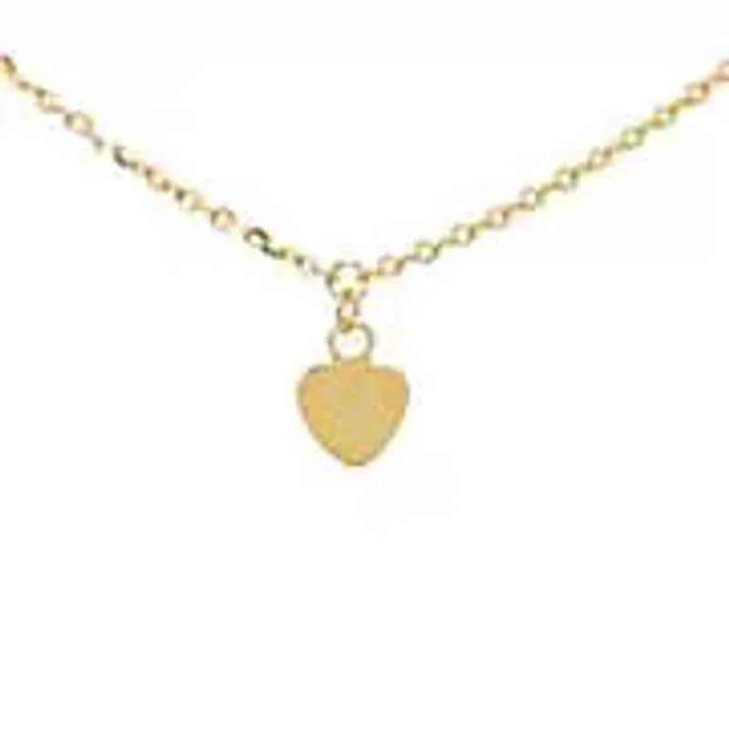 Mini Heart Station Choker Necklace 14K