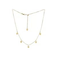 Mini Heart Station Choker Necklace 14K