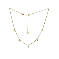 Mini Ball Station Choker Necklace 14K