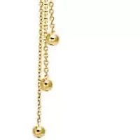 Bar & Ball Drop Lariat Necklace 14K