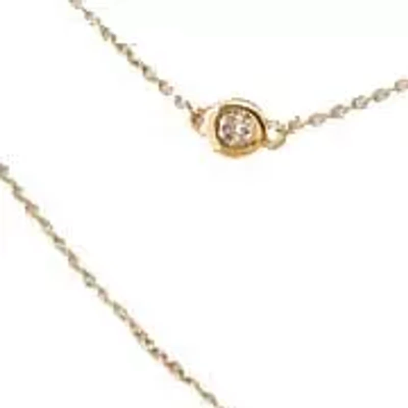 Diamond Sideway Bezel Triple Chain Necklace 14K