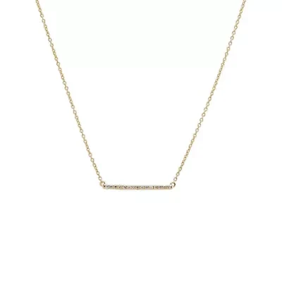 Diamond Pave Bar Necklace 14K