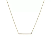 Diamond Pave Bar Necklace 14K