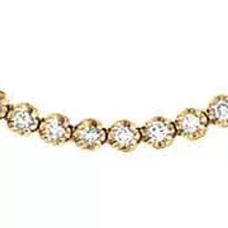 Diamond Thin Half Tennis Necklace 14K