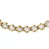 Diamond Thin Half Tennis Necklace 14K