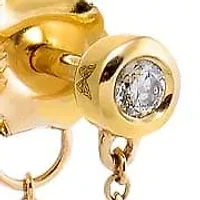 Mini Diamond Bezel Front Back Stud Earring 14K