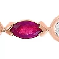 14K Rose Gold Diamond And Ruby Necklace