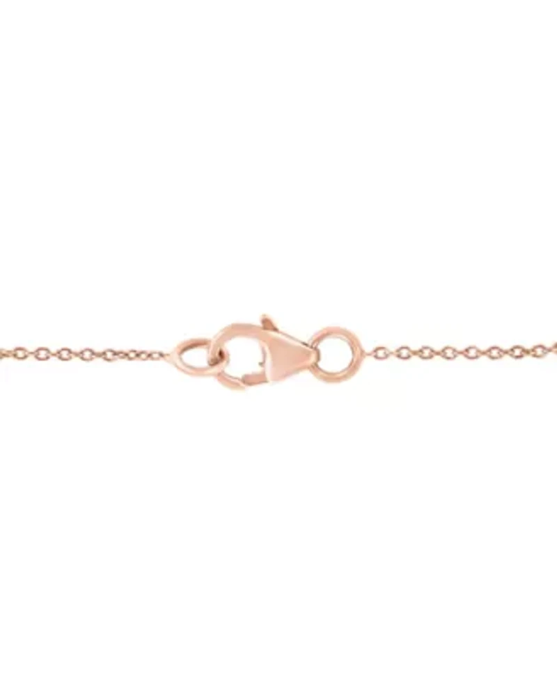 14K Rose Gold Diamond And Ruby Necklace