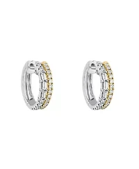 14K Yellow And White Gold Diamond Earring