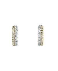 14K Yellow And White Gold Diamond Earring