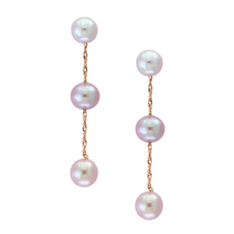 14K Gold 6-6.5MM Fresh Water Pearl Earring