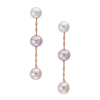 14K Gold 6-6.5MM Fresh Water Pearl Earring
