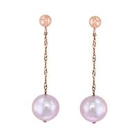 14K Gold 9-9.5MM Fresh Water Pearl Earring