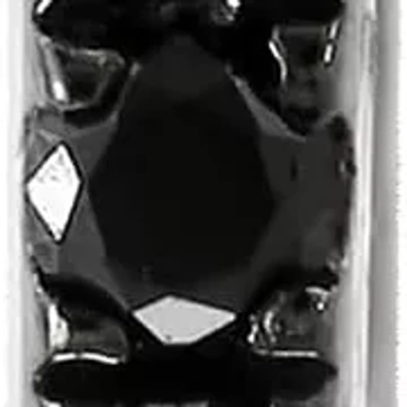 14K White Gold Treated Black Diamond Earring