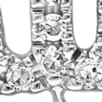 14K White Gold Diamond Allah Pendant With Chain