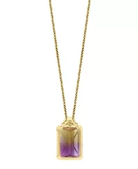 14K Yellow Gold Diamond And Ametrine Pendant With Chain