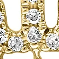 14K Yellow Gold Diamond Allah Pendant With Chain