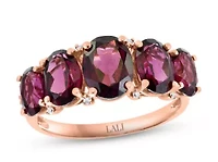 14K Rose Gold Diamond And Rhodolite Ring