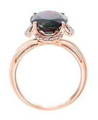 14K Rose Gold Diamond And Garnet Ring
