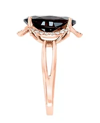 14K Rose Gold Diamond And Garnet Ring