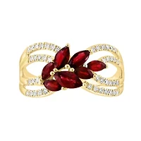 14K Yellow Gold Diamond And Ruby Ring