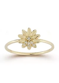 14K Gold Diamond Flower Cocktail Ring