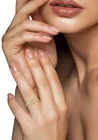 14K Gold Diamond Flower Cocktail Ring