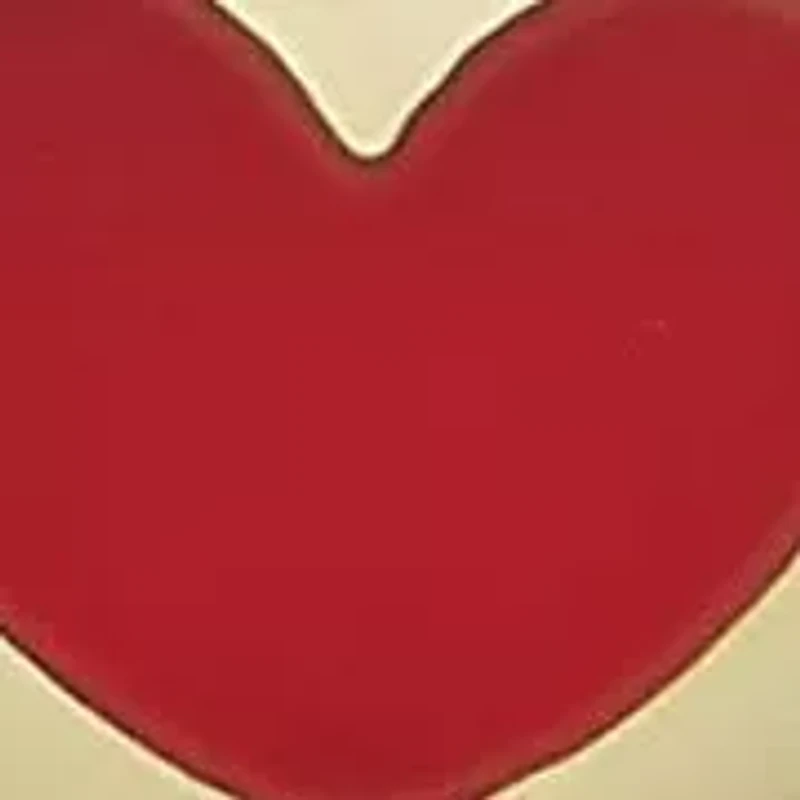 14K Gold Red Enamel Heart Signet Ring