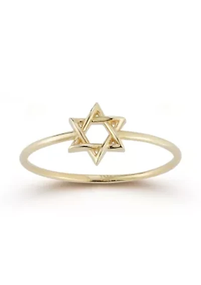 14K Gold Star of David Ring