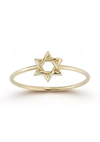 14K Gold Star of David Ring