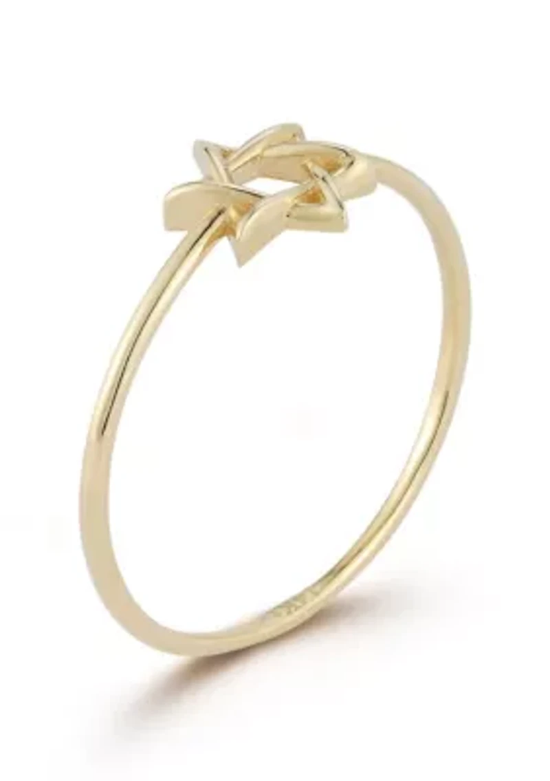 14K Gold Star of David Ring