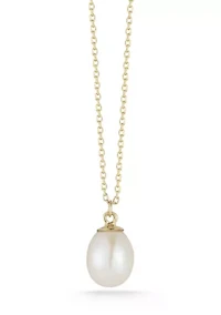 14K Gold Pearl Pendant Necklace