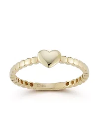 14K Gold Heart Bubble Ring