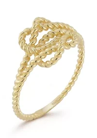 14K Gold Double Twist Love Knot Stacked Ring