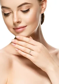 14K Gold Open Heart Band Ring