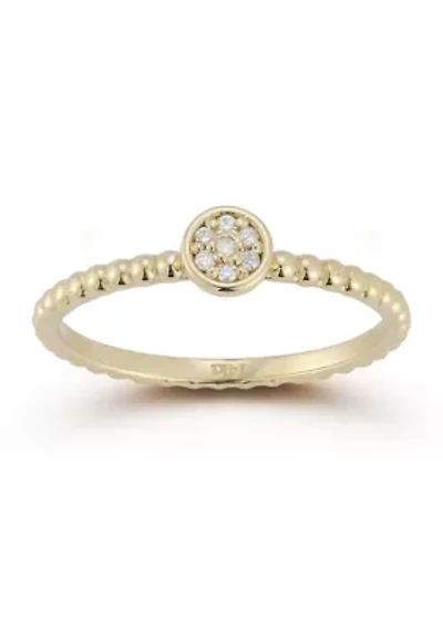14K Gold Diamond Signet Ring