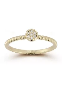 14K Gold Diamond Signet Ring