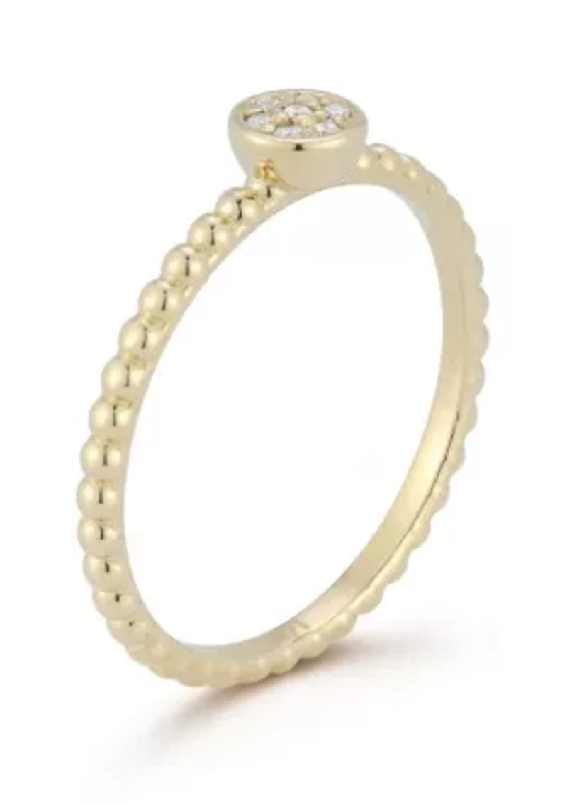 14K Gold Diamond Signet Ring