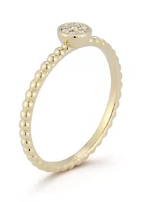 14K Gold Diamond Signet Ring