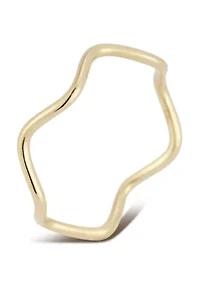 14K Gold Thin Wavy Band Ring