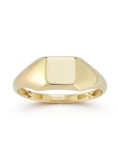14K Gold Square Signet Ring