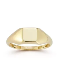 14K Gold Square Signet Ring