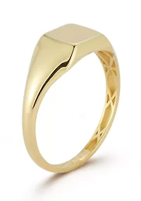 14K Gold Square Signet Ring